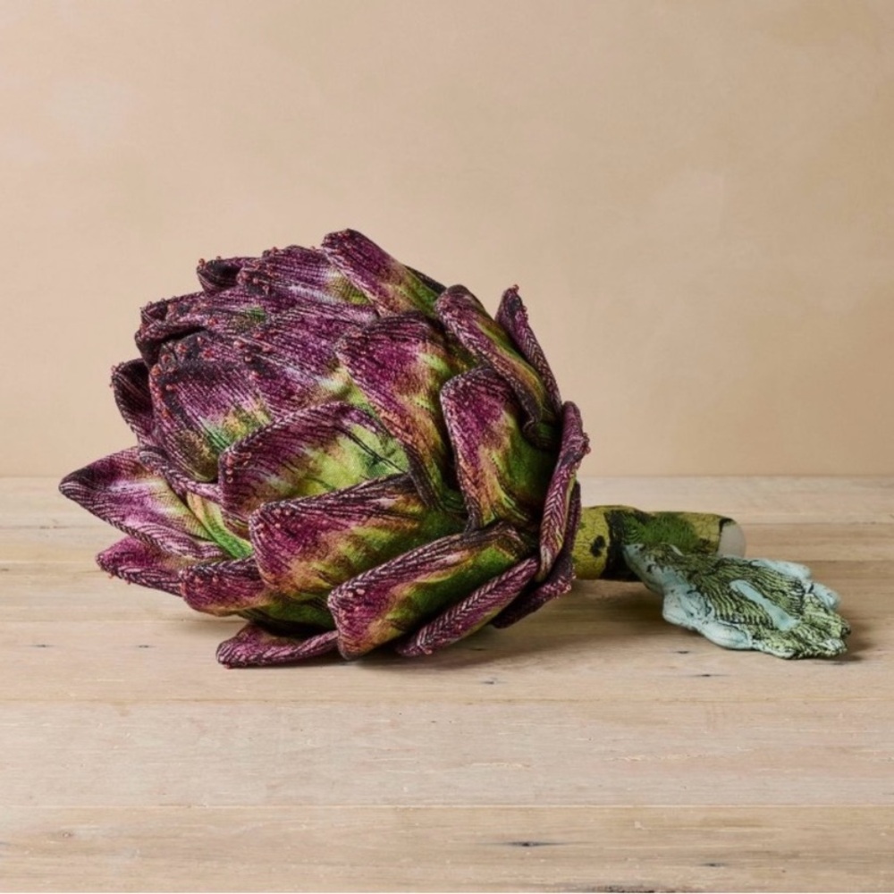 John Derian for Target Beaded Artichoke Vegetable Novelty Pillow 16” NEW